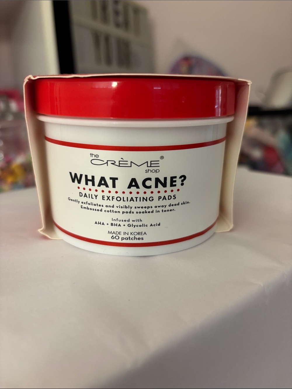 The Crème Shop What Acne? Daily Exfoliating Pads - White & Red